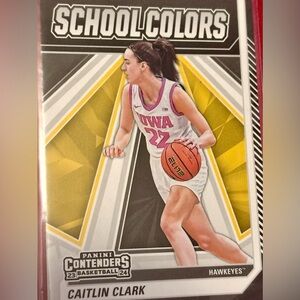 Caitlin Clark Basketball Card School Colors Iowa Hawkeyes Panini
